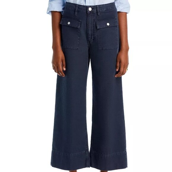 FRAME The 70s Patch Pocket Crop Pants | Navy | NWT | Size 23 | Washed Navy - Picture 7 of 7